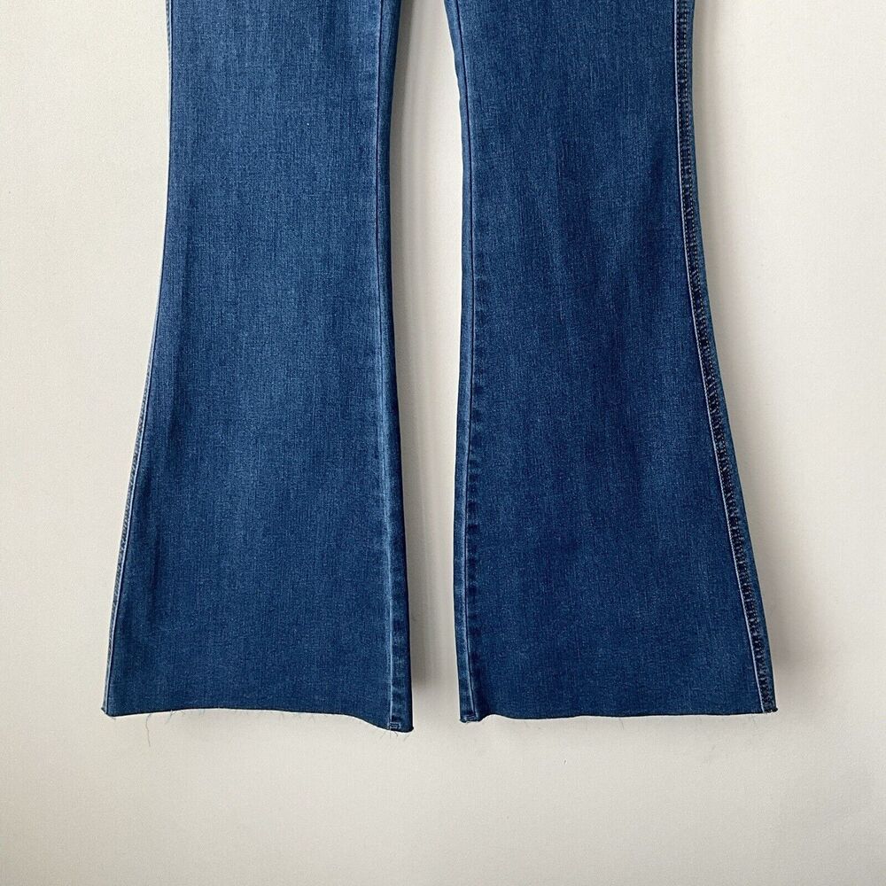 Judy Blue Flare Leg Jeans High Waist Raw Hem Tummy Control Top 27 - Picture 9 of 12